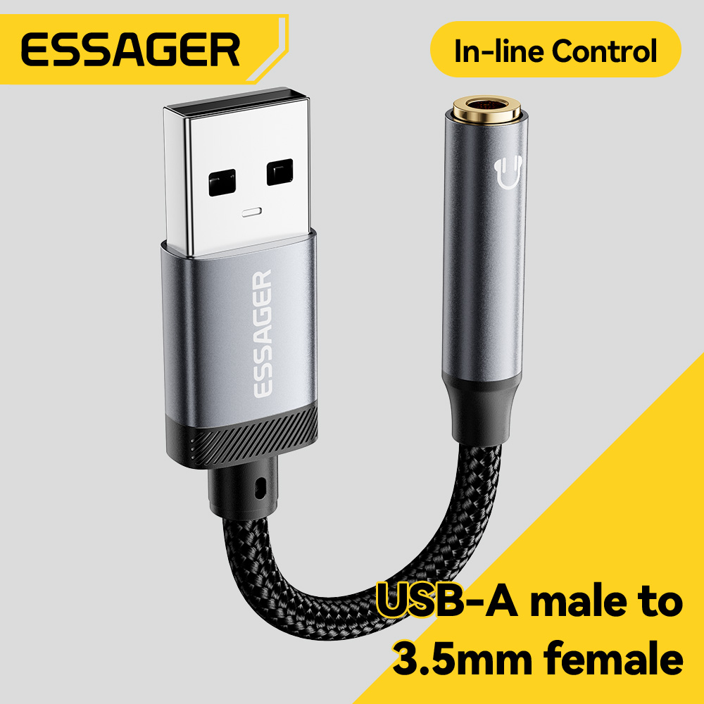 Wired Earphone Lightning - 에사저 USB-3.5mm 오디오 케이블, 외장 사운드
