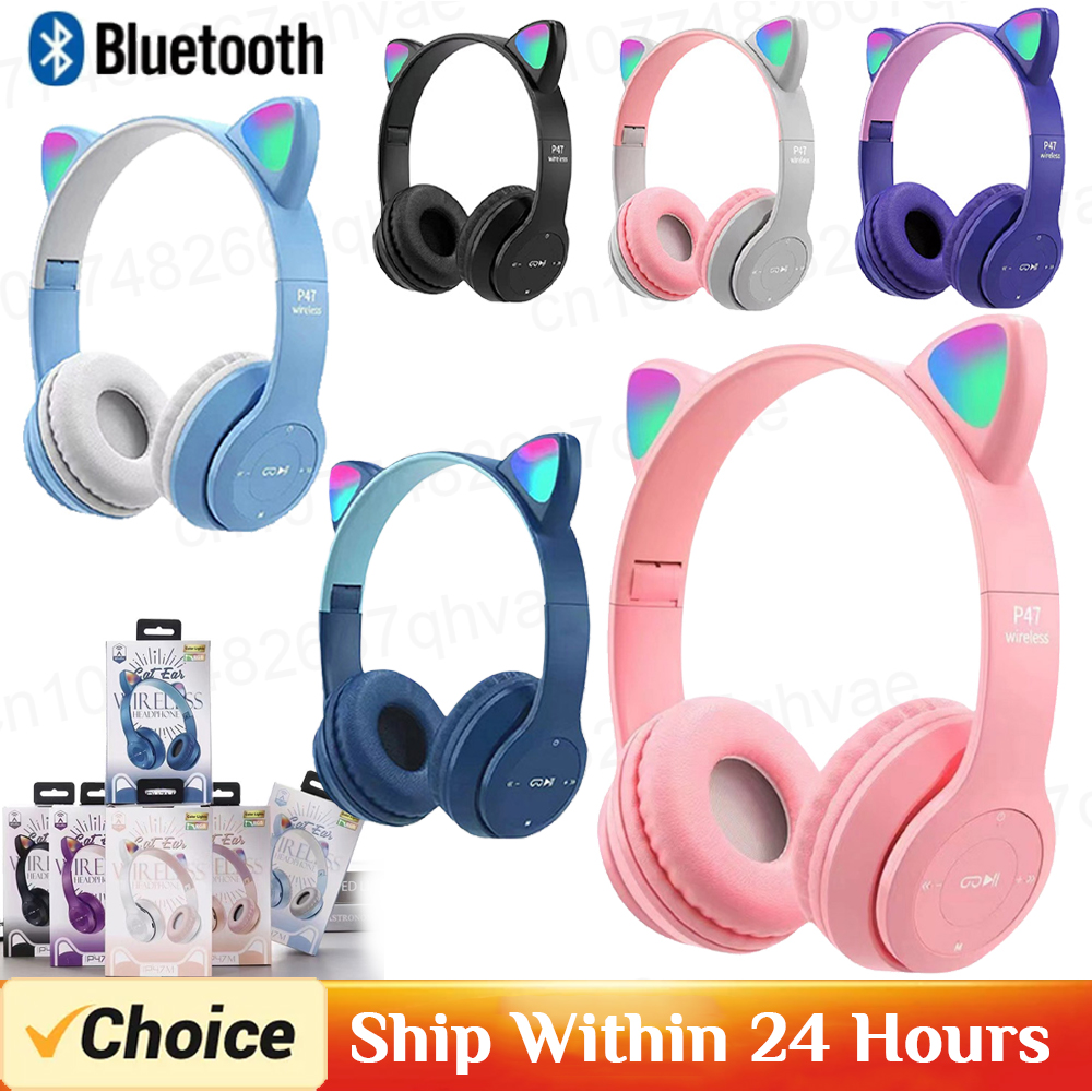 P47M 무선 블루투스 헤드셋 게이머 고양이 LED 라 - Wired Earphone Lightning 리뷰 및 가격