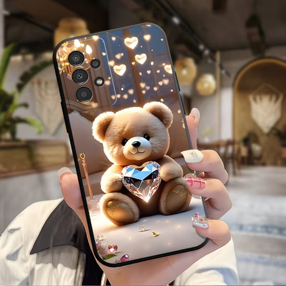 리틀 베어 러브 크리스탈 페인팅 프로스티드 폰 케이스  - Samsung Galaxy A55 리뷰 및 가격
